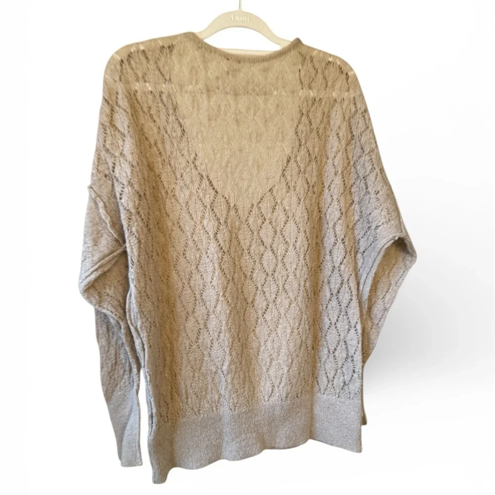 Free People V-Neck Sweater in Tan